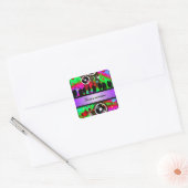 Kleurrijke party mensen dansen vierkante sticker (Envelop)