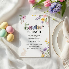 Kleurrijke Pasen Brunch Uitnodiging | Lente Bloeme