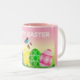 Kleurrijke Pasen decoratieve koffiemok Tweekleurige Koffiemok
