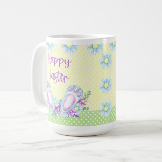 Kleurrijke Pasen Design met Bunny Ears en Spring Koffiemok (Voorkant links)