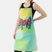 Kleurrijke Pasen Drip Tekst Graffiti Stijl Ontwerp Schort (Insitu)