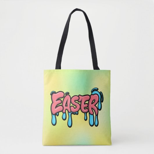 Kleurrijke Pasen Drip Tekst Graffiti Stijl Ontwerp Tote Bag (Voorkant)