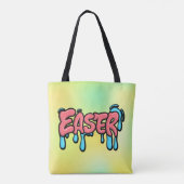 Kleurrijke Pasen Drip Tekst Graffiti Stijl Ontwerp Tote Bag (Achterkant)