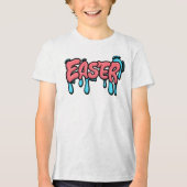 Kleurrijke Pasen Drip Tekst Graffiti Stijl Ontwerp Tri-Blend Shirt (Voorkant)