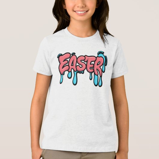 Kleurrijke Pasen Drip Tekst Graffiti Stijl Ontwerp Tri-Blend Shirt (Voorkant)