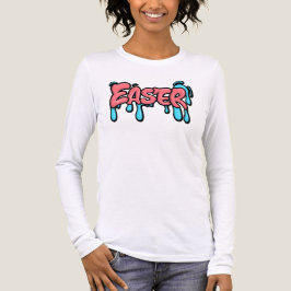 Kleurrijke Pasen Drip Tekst Graffiti Stijl Ontwerp Tri-Blend Shirt