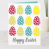 Kleurrijke Pasen Eieren Gelukkig Pasen Groet Kaart (Voorkant)