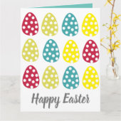 Kleurrijke Pasen Eieren Kaart (Gele Bloem)