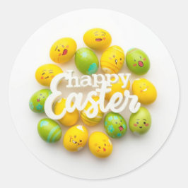 Kleurrijke Pasen Eierzoeker Klassieke Ronde Sticke Sticker