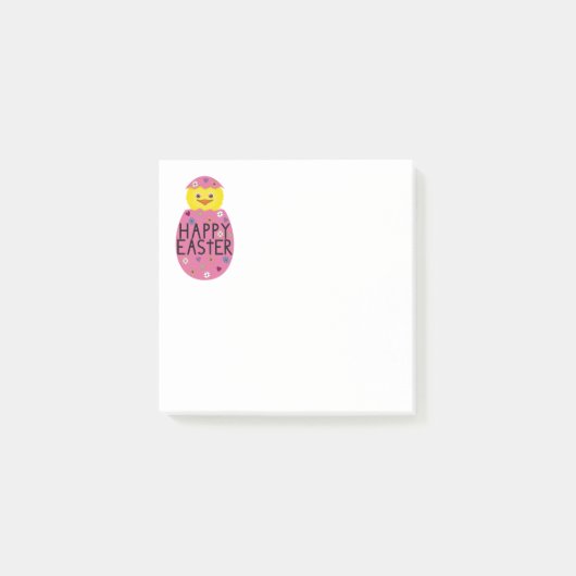 Kleurrijke Pasen Kuiken in Geschilderde Ei Post-it® Notes (Voorkant)