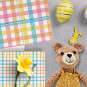 Kleurrijke Pasen Plaid Inpakpapier Vel