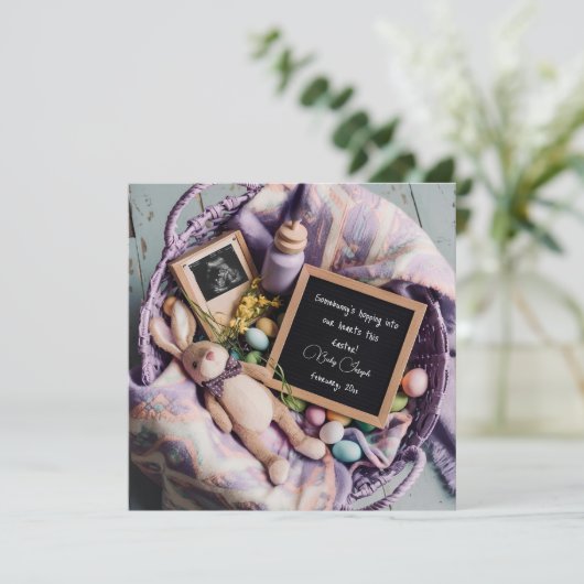 Kleurrijke Pasen Zwangerschap aankondiging (Staand voorkant)