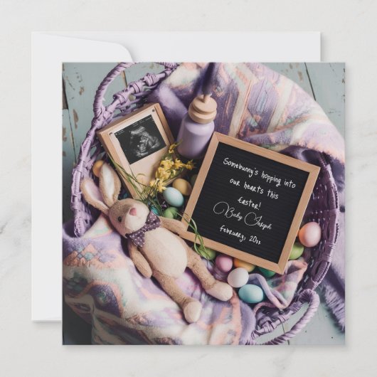 Kleurrijke Pasen Zwangerschap aankondiging (Voorkant)