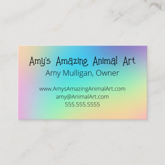 Kleurrijke pasta-gradiënt visitekaartje (Voorkant)