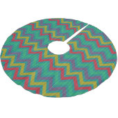 Kleurrijke pasta Retro Chevron Blue Oranje geel Kerstboom Rok (Gekanteld)