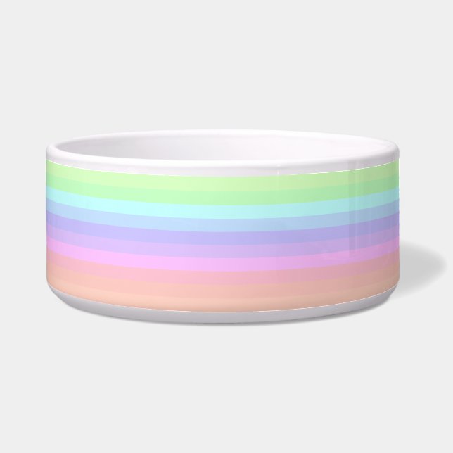 Kleurrijke pasta Striped Large Dog Bowl Voerbakje (Voorkant)