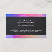 Kleurrijke pasta-trim | Zwart leder Visitekaartje (Achterkant)