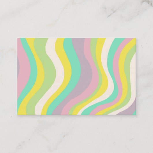 Kleurrijke pasta's met minimale groene strepen visitekaartje (Voorkant)