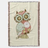 Kleurrijke pasta's Retro Floral Owl Deken (Voorkant Verticaal)