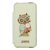 Kleurrijke pasta's Retro Floral Owl Incipio iPhone Portemonnee Hoesje (Voorkant Agenda)