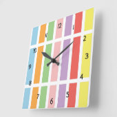 Kleurrijke pasteeltjes vierkante klok (Hoek)