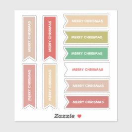 Kleurrijke Pastel 10 pc Vrolijk Kerstfeest Sticker