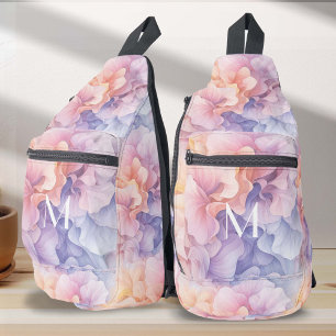 Kleurrijke pastel Abstract bloemenpatroon, meisjes Sling Bag