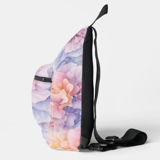 Kleurrijke pastel Abstract bloemenpatroon, meisjes Sling Bag (Rechts)