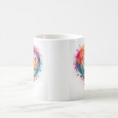 Kleurrijke pastel Abstract hartontwerp Koffiemok (Center)