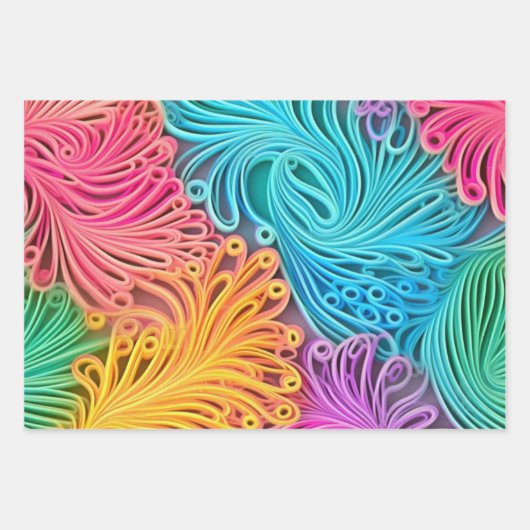 Kleurrijke pastel abstract ontwerppatroon inpakpapier vel (Voorkant 3)