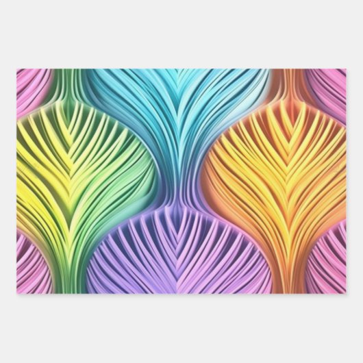 Kleurrijke pastel abstract ontwerppatroon inpakpapier vel (Voorkant)