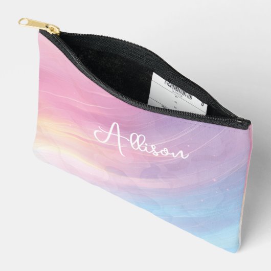 Kleurrijke pastel Abstract regenboogpatroon, roze Etui (Open)