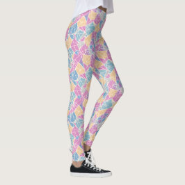 Kleurrijke pastel Abstracte geometrische vormen li Leggings