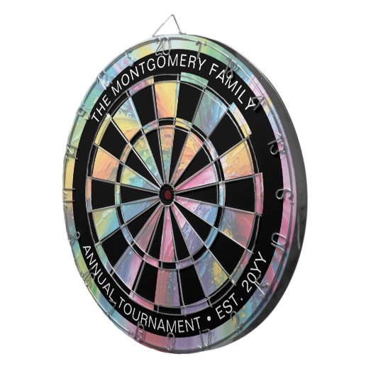Kleurrijke pastel Abstracte kunst gepersonaliseerd Dartbord (Voorkant Rechts)