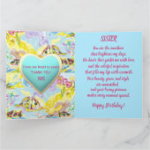 Kleurrijke Pastel Aquatic Waterverf Zuster Verjaar Kaart (Binnen)