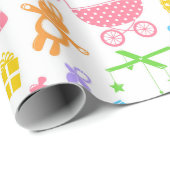 Kleurrijke Pastel Baby Cadeaupapier (Rol Hoek)