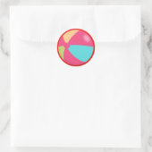 Kleurrijke Pastel Beach Ball Ronde Sticker (Tas)