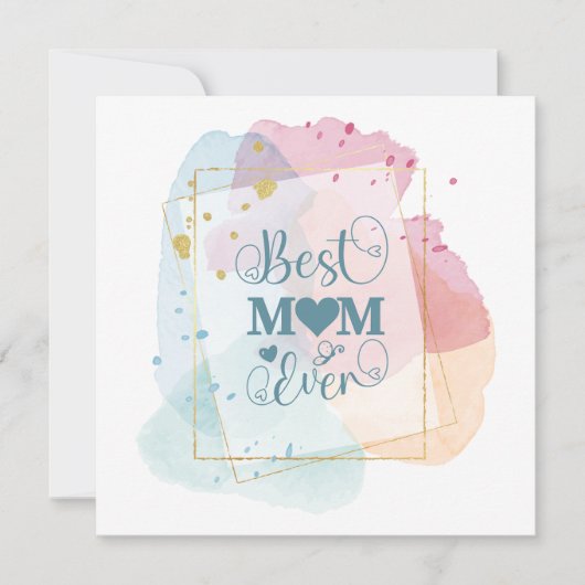 Kleurrijke  pastel beste mama ooit (Voorkant)