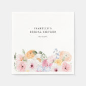 Kleurrijke Pastel Bloem Bruiloft Feest Servet (Voorkant)