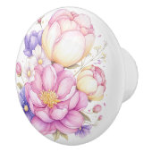 Kleurrijke Pastel Bloemen Bloemen Keramische Knop (Rechts)