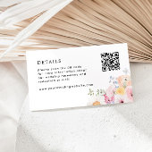Kleurrijke Pastel Bloemen Bruiloft Details QR Code Informatiekaartje