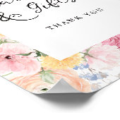 Kleurrijke Pastel Bloemen Kaarten en Geschenken Te Poster (Hoek)