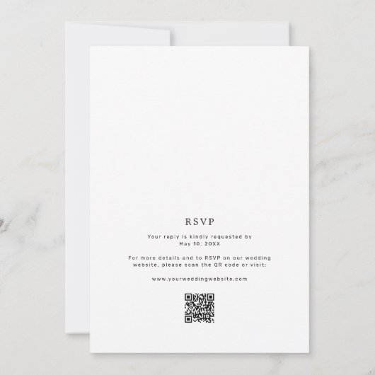 Kleurrijke Pastel Bloemen Lijst QR Code Huwelijk Kaart (Achterkant)