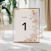 Kleurrijke Pastel Bloemen Trouwtafel Nummer