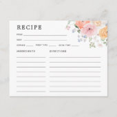 Kleurrijke Pastel Bloemen Vrijgezellenfeest Recept Informatiekaartje (Voorkant)