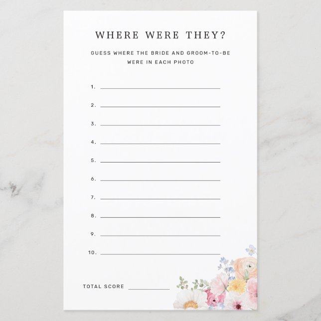 Kleurrijke pastel bloemen waar waren ze spel (Voorkant)