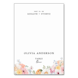 Kleurrijke Pastel Bloemengastnaam Kaart