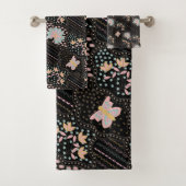 Kleurrijke pastel bloemenvlinders Baltisch patroon Bad Handdoek (Insitu)