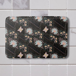 Kleurrijke pastel bloemenvlinders Baltisch patroon Badmat