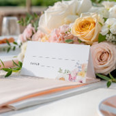 Kleurrijke pastel bloemig plaatskaartje